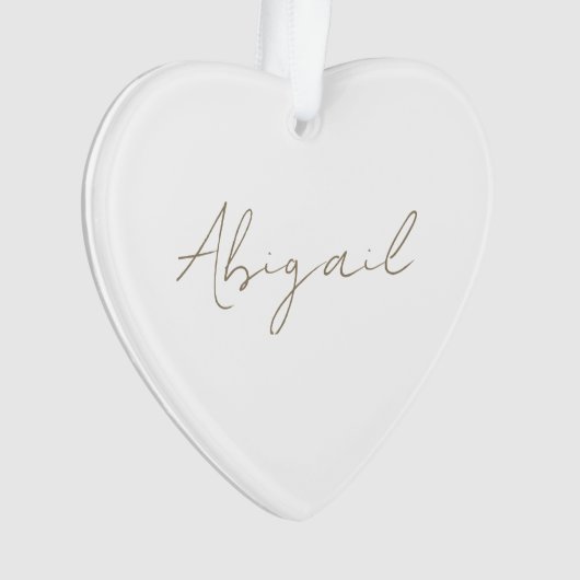 Aangepaste scriptnaam Hart Acryl Ornament (voorkant)