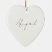Aangepaste scriptnaam Heart Keramisch Ornament (Rechts)