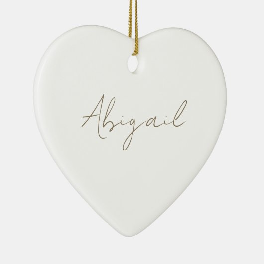 Aangepaste scriptnaam Heart Keramisch Ornament (Rechts)