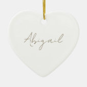 Aangepaste scriptnaam Heart Keramisch Ornament (Voorkant)