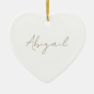 Aangepaste scriptnaam Heart Keramisch Ornament