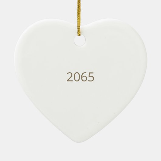 Aangepaste scriptnaam Heart Keramisch Ornament (Achterkant)