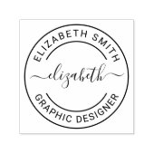 Aangepaste scriptnaam Ronde monogram Zelfinktende Stempel (Design)