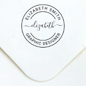 Aangepaste scriptnaam Ronde monogram Zelfinktende Stempel