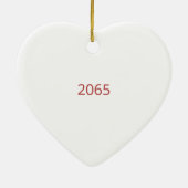 Aangepaste scriptnaam Rood & Wit Keramisch Ornament (Achterkant)