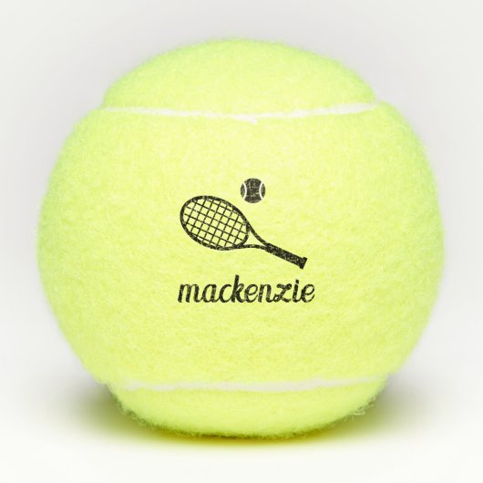 Aangepaste scriptnaam schrijven tennisballen (Voorkant)