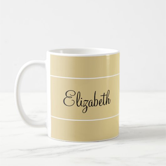 Aangepaste scriptnaam Sjabloon Elegant Gold Kijk Koffiemok (Links)