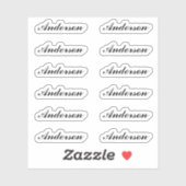 Aangepaste scriptnaamstickers één dozijn per vel sticker (Vel)