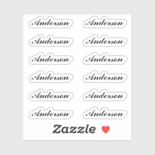 Aangepaste scriptnaamstickers één dozijn per vel sticker