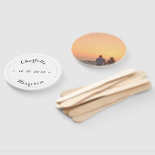 Aangepaste scriptnamen datum Foto bruiloft handsch Handwaaier (Niet-gemonteerd)