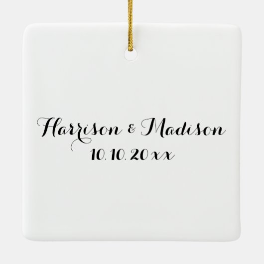 Aangepaste scriptnamen datum Kerstmis Keramisch Ornament (Achterkant)