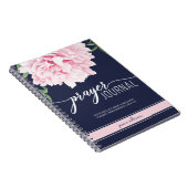 Aangepaste scripts Floral Peony Navy Journal Notitieboek (Rechterzijde)