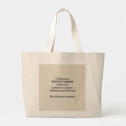 Aangepaste scripts voor HARRIET TUBMAN-offerte Grote Tote Bag (Achterkant)