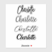 Aangepaste scripttypografie Zwarte naam Sticker (Vel)