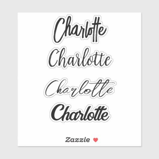 Aangepaste scripttypografie Zwarte naam Sticker (Vel)