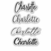 Aangepaste scripttypografie Zwarte naam Sticker (Voorkant)