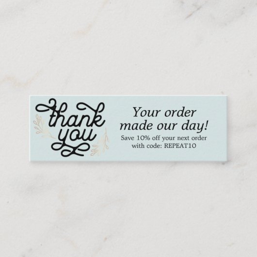 Aangepaste scriptvolgorde Hartelijk dank Mini Visitekaartje (Voorkant)