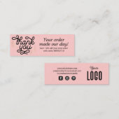 Aangepaste  scriptvolgorde Hartelijk dank Mini Visitekaartje (Voorkant / Achterkant)