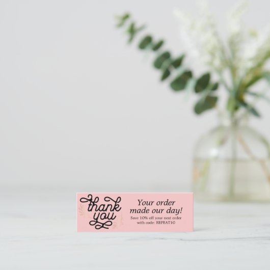 Aangepaste  scriptvolgorde Hartelijk dank Mini Visitekaartje (Staand voorkant)