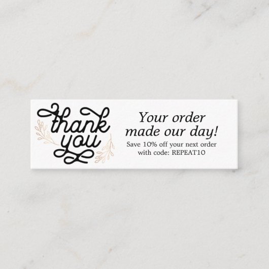 Aangepaste  scriptvolgorde Hartelijk dank Mini Visitekaartje (Voorkant)