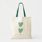 Aangepaste Seafoam Green Mint Heart Canvas tas (Voorkant)
