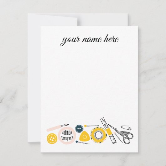Aangepaste seamstress-notiecards notitiekaartje (Voorkant)