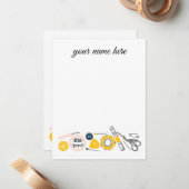 Aangepaste seamstress-notiecards notitiekaartje (Voorkant / Achterkant in situ)