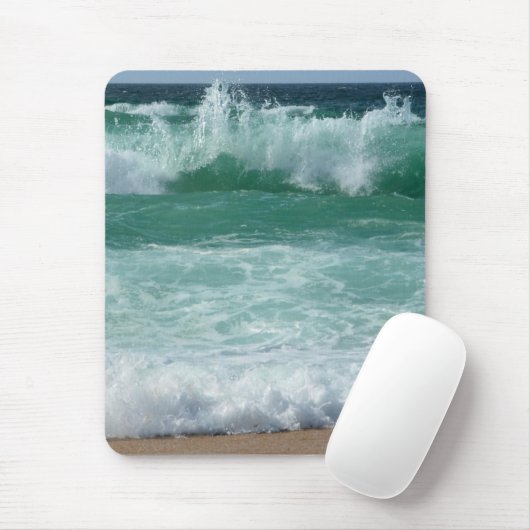 Aangepaste Seascape Zee Waves Beach Seaside Trendy Muismat (Met muis)