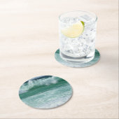 Aangepaste Seascape Zee Waves Beach Seaside Trendy Ronde Kartonnen Onderzetter (Insitu)