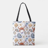 Aangepaste Seashell Beach Thema Canvas tas (Achterkant)