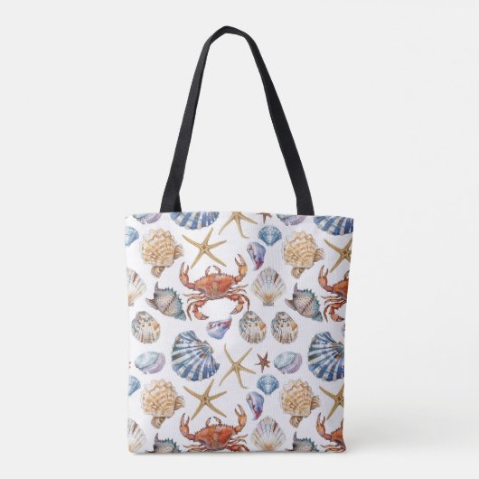 Aangepaste Seashell Beach Thema Canvas tas (Achterkant)