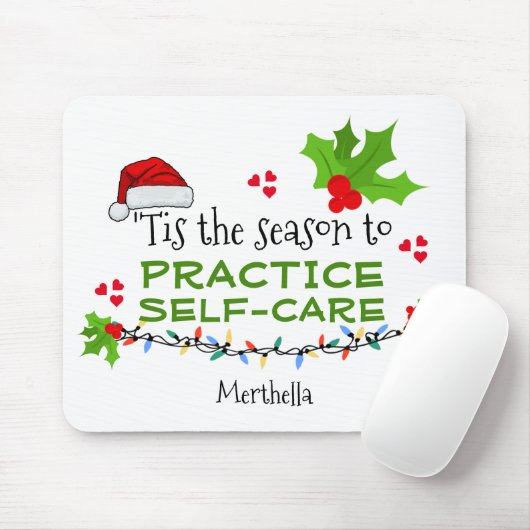 AANGEPASTE SEASON VOOR ZELFZORG Kerstmis Muismat (Met muis)