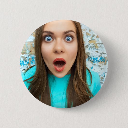 Aangepaste Selfie | Upload Uw GezichtsPlezier Ontw Ronde Button 5,7 Cm (Voorkant)