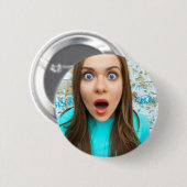 Aangepaste Selfie | Upload Uw GezichtsPlezier Ontw Ronde Button 5,7 Cm (Voorkant /achterkant)