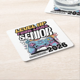Aangepaste Senior Class van 2026, Funny Gamer Afst Kartonnen Onderzetters