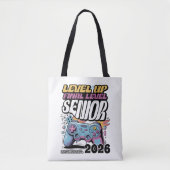 Aangepaste Senior Class van 2026, Funny Gamer Afst Tote Bag (Voorkant)