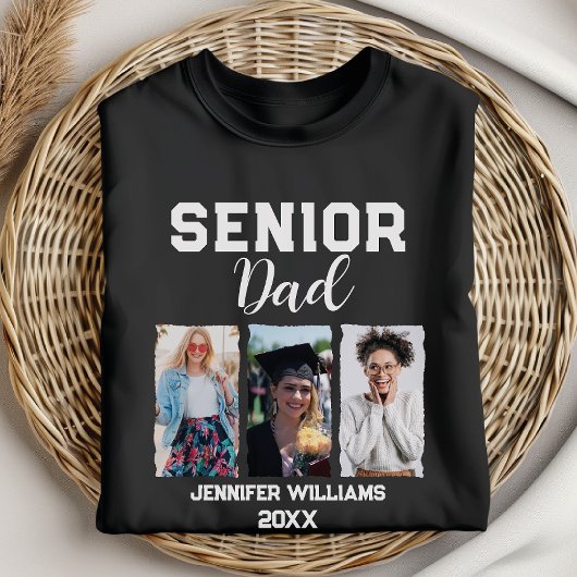Aangepaste Senior Dad Afstuderen Foto & Naam T-shirt