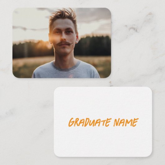 Aangepaste senior foto afstudeeraankondiging informatiekaartje (Voorkant / Achterkant)