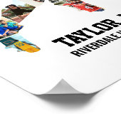 Aangepaste senior geschenk voetbalspeler foto coll poster (Hoek)