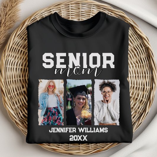 Aangepaste Senior Mom Afstuderen Foto & Naam T-shirt
