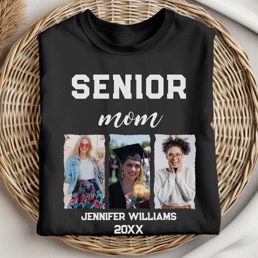 Aangepaste Senior Mom Afstuderen Foto & Naam T-shirt