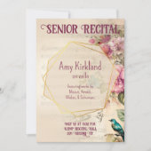 Aangepaste Senior Muziek Overweging Floral Bird Th Kaart (Voorkant)