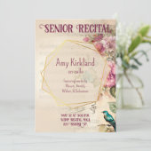 Aangepaste Senior Muziek Overweging Floral Bird Th Kaart (Staand voorkant)