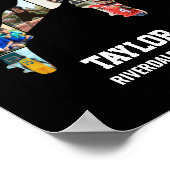 Aangepaste senior night voetbalspeler fotocollage poster (Hoek)