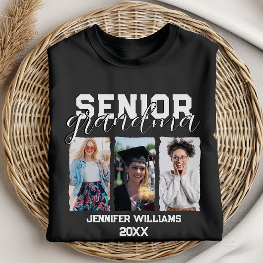 Aangepaste Senior Oma Afstuderen Foto & Naam T-shirt