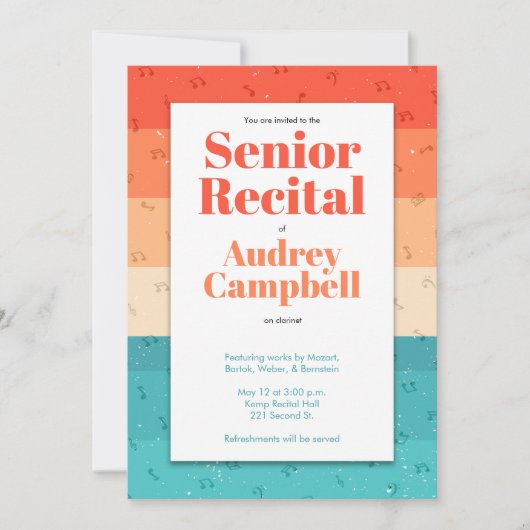 Aangepaste Senior Overweging Retro Moderne Muziek  Kaart (Voorkant)