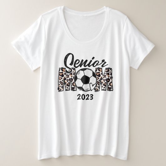 Aangepaste Senior Soccer Mam, Gepersonaliseerd Voe Grote Maat T-shirt (Design voorkant)