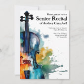 Aangepaste Senior Viool Overweging Muziek Thema Kaart (Voorkant)