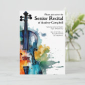 Aangepaste Senior Viool Overweging Muziek Thema Kaart (Staand voorkant)