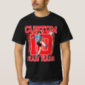 Aangepaste senior voetbalspeler, teamnaam & nummer t-shirt (Voorkant)